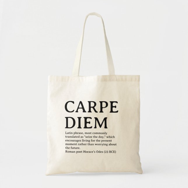 Carpe Diem latin quote Tragetasche (Vorne)