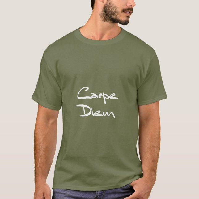 CARPE DIEM Moderner Cooler Text T-Shirt (Vorderseite)