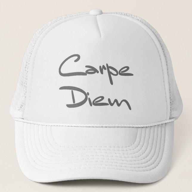 CARPE DIEM Moderner Cooler Text Truckerkappe (Vorderseite)