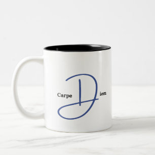 Carpe Diem Mug à café à deux tons