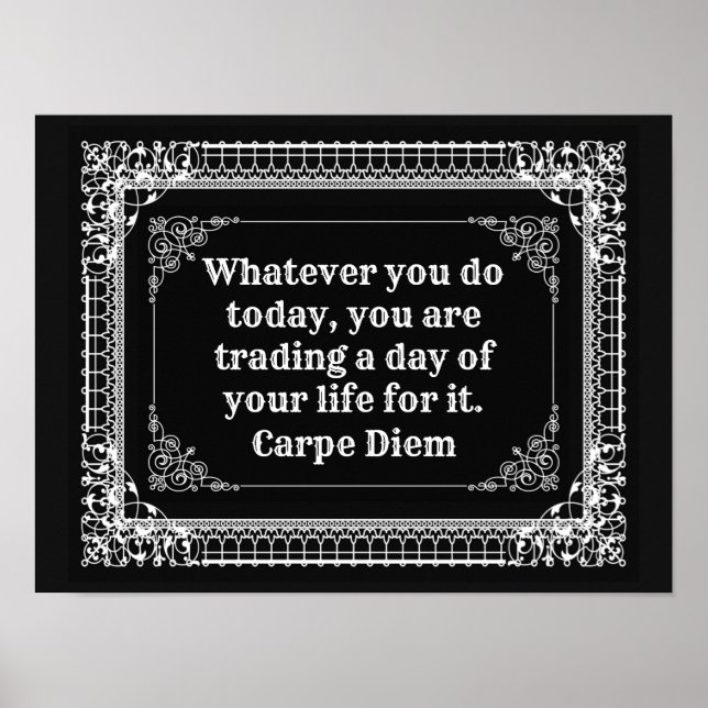 Carpe Diem Poster zum Framing (Vorne)