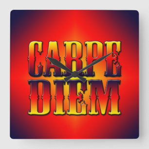 Carpe Diem Quadratische Wanduhr