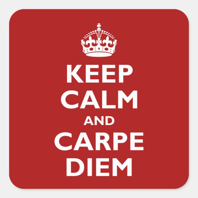 Carpe Diem! Quadratischer Aufkleber (Vorderseite)