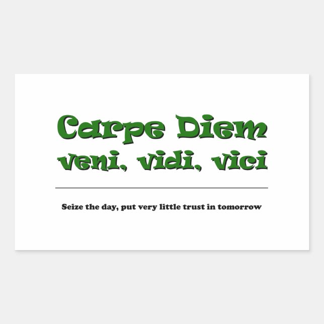 Carpe Diem Rechteckiger Aufkleber (Vorderseite)