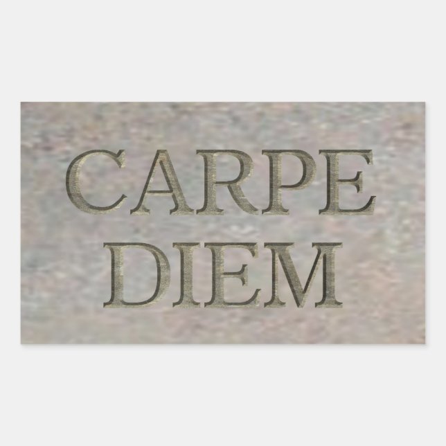 Carpe Diem Rectangle de pierre stickers (Devant)