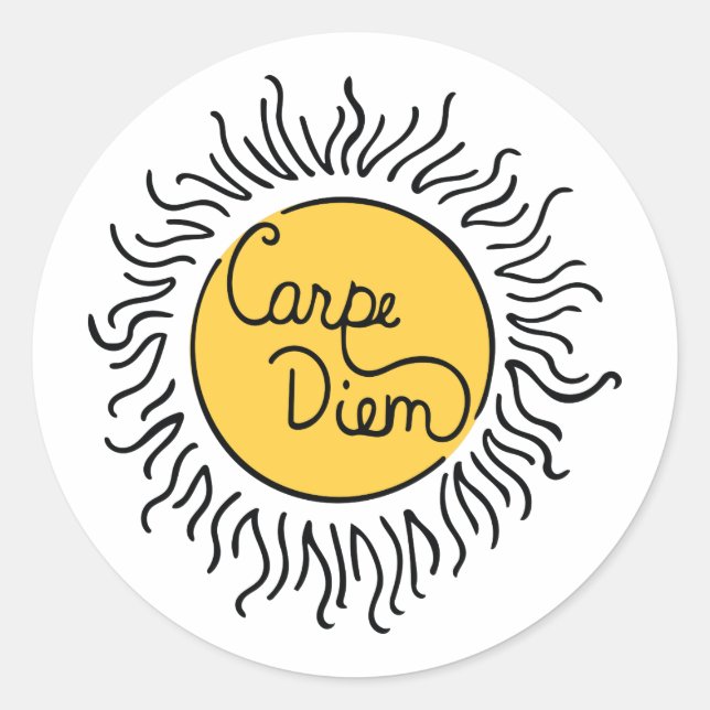 Carpe Diem Runder Aufkleber (Vorderseite)