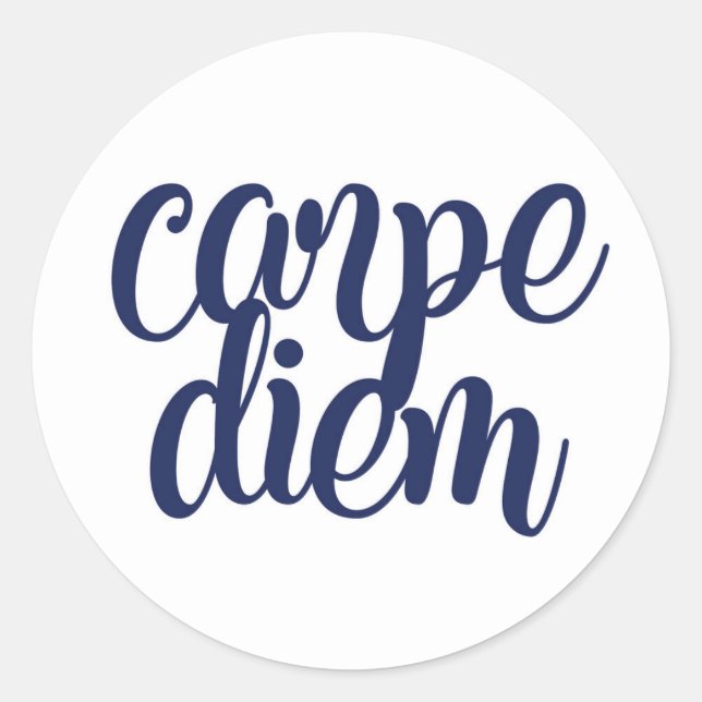 Carpe Diem Runder Aufkleber (Vorderseite)