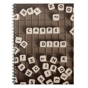 Carpe Diem Scrambled Letter Tiles Notizblock