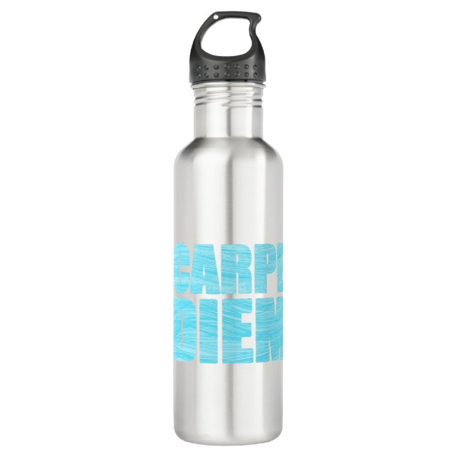 Carpe Diem Stainless Steel Water Bottle Edelstahlflasche (Vorderseite)