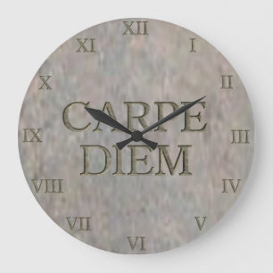 Carpe Diem Stone Wand römische Zahlen Große Wanduhr