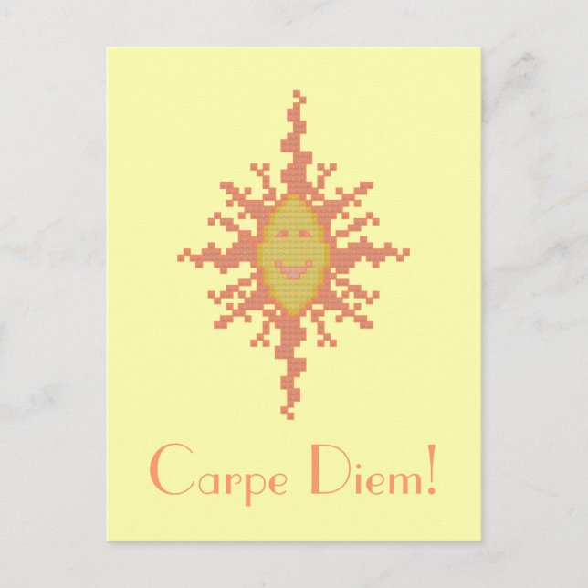 Carpe Diem! Sunburst Postkarte (Vorderseite)
