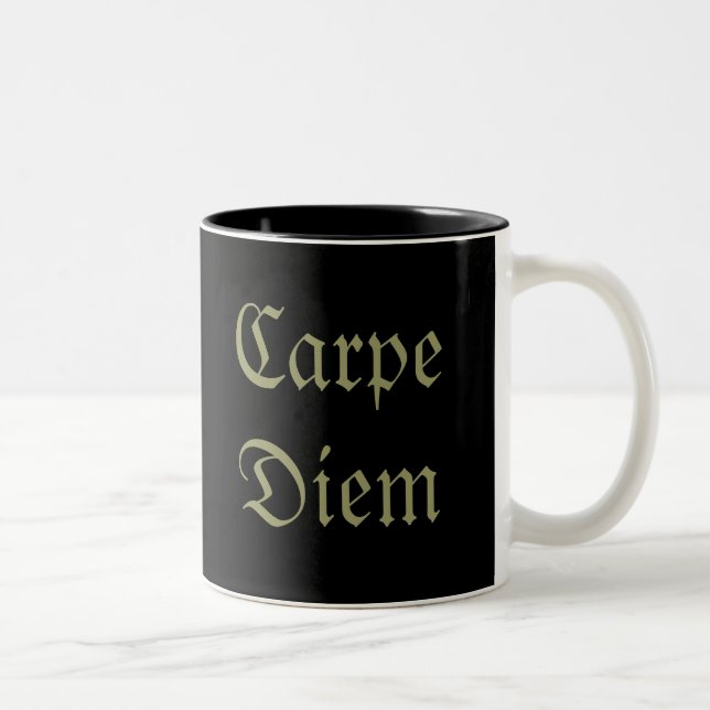 Carpe Diem Zweifarbige Tasse (Rechts)