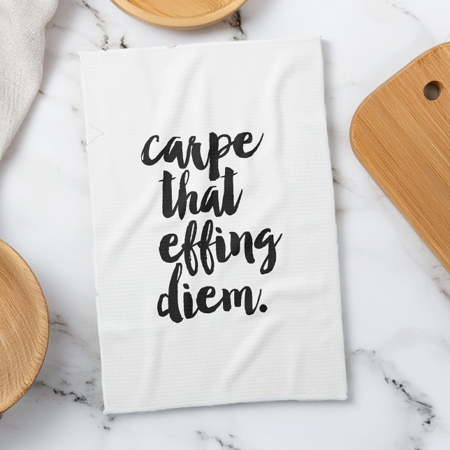 Carpe Que Effet Diem Citer serviette de cuisine (Créateur téléchargé)