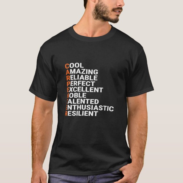 Carpenter Acronym Cool Carpentry Premium T - Shirt (Vorderseite)