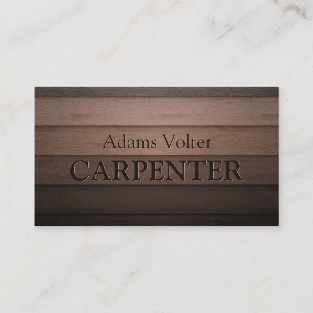 Carpenter Carpentry Woodwork Service Business Card Visitenkarte (Vorderseite)
