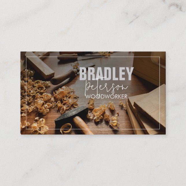 Carpenter Carpentry Woodworking Business Card Visitenkarte (Vorderseite)