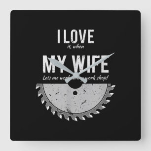 Carpenter Funny Wood Working Geschenk Weihnachten Quadratische Wanduhr