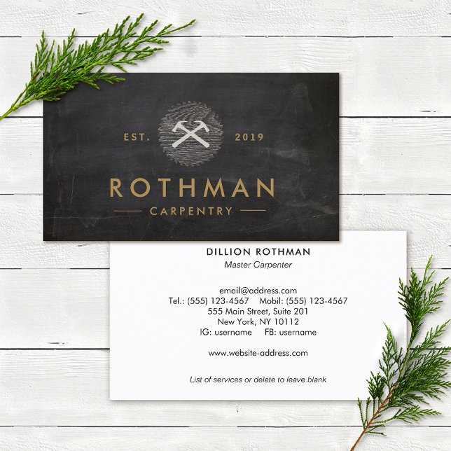 Carpenter Handyman Hammer Saw Visitenkarte (Von Creator hochgeladen)