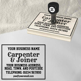 Carpenter & Joiner mit Name, Adresse usw. Gummistempel