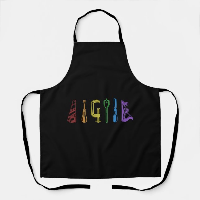 Carpenter LGBT Rainbow Woodworker Schürze (Vorderseite)
