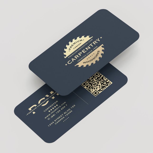 Carpenter Monogram Navy Blue Modern Visitenkarte (Carpenter Monogram Navy Blue Modern Business Card
)