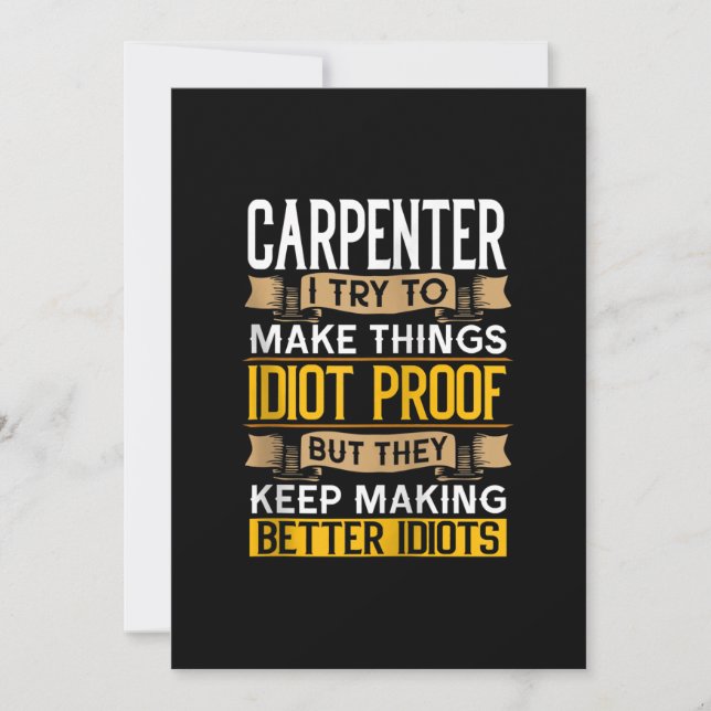 Carpenter Sarcastic Graphic Funny Carpentry Ankündigung (Vorderseite)