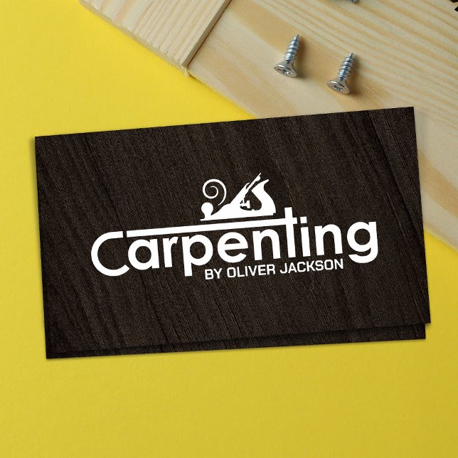 Carpenter Services cooler Logo-Text mit Planer Visitenkarte (Von Creator hochgeladen)