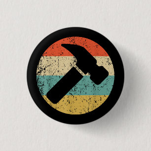 Carpenter Vintag Retro-Hammer Button