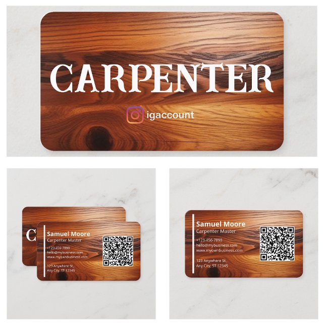 Carpenter-Vorlagen Beruflich Visitenkarte (Carpenter Templates Professional Business Card
)