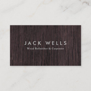 Carpenter Wood Worker Refinisher Dark Wood Grain Visitenkarte
