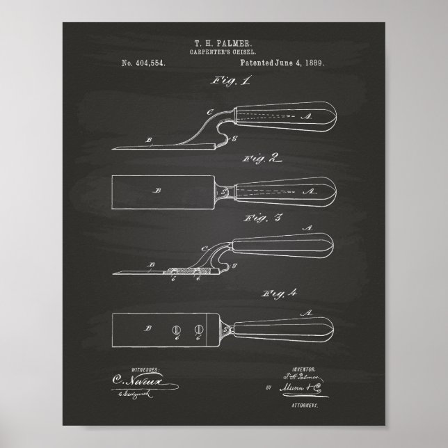 Carpenter's Chisel 1889 Patentenkabine Poster (Vorne)