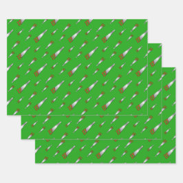 Carpenter's Saw Handyman Fun Green Geschenkpapier Set
