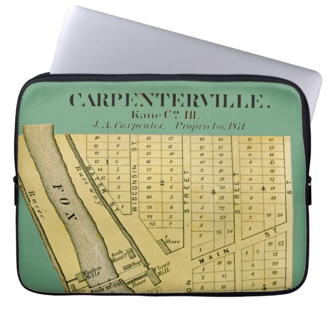 CARPENTERSVILLE DUNDEE ILLINOIS 1871 MAP LAPTOPSCHUTZHÜLLE (Vorderseite)