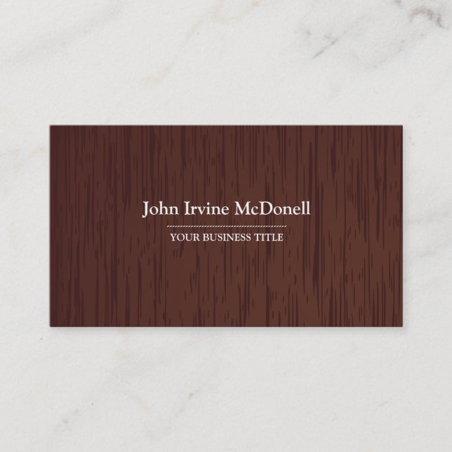 Carpentry - Dark Wood Texture Business Card Visitenkarte (Vorderseite)