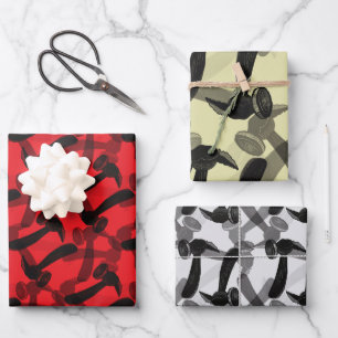 Carpentry Hammers auf Mancave Geschenkpapier Set