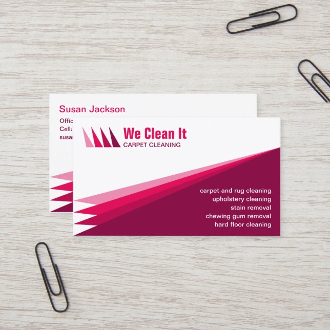 Carpet Cleaning Service Business Card Visitenkarte (Vorderseite/Rückseite Beispiel)