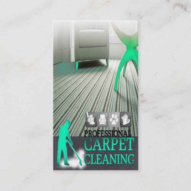 Carpet Cleaning Service Geschäft Card Visitenkarte (Vorderseite)