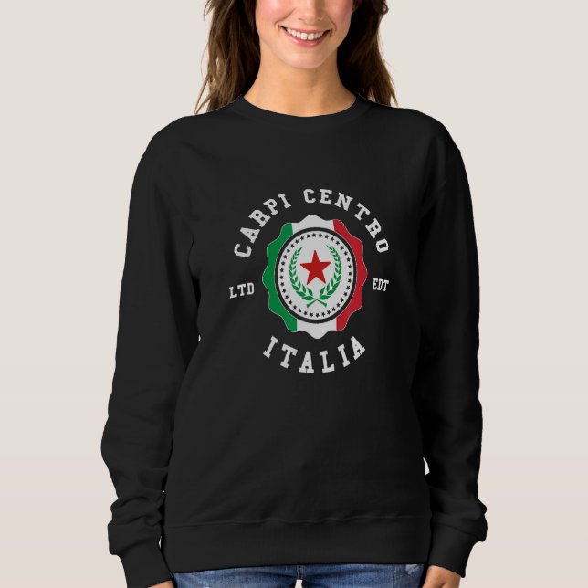 Carpi Centro Italy Flag Badge Vintage Sweatshirt (Vorderseite)