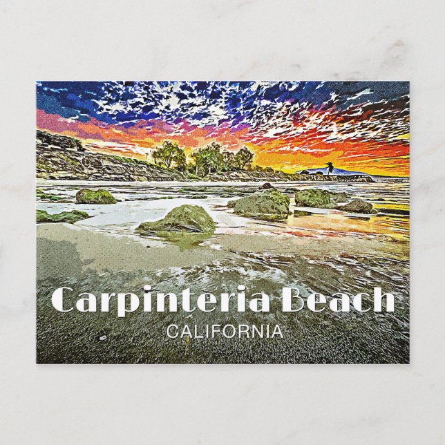 Carpinteria Beach Sunrise Postkarte (Vorderseite)