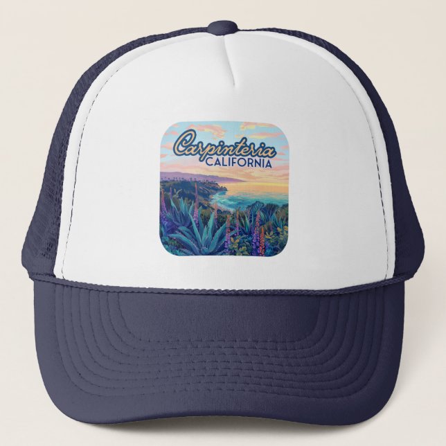 Carpinteria California Santa Barbara Ventura Beach Truckerkappe (Vorderseite)