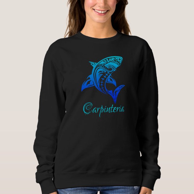 Carpinteria California Vintage Retro Tribal Shark Sweatshirt (Vorderseite)