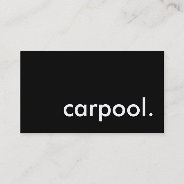 Carpool. (Farbanpassbar) Visitenkarte (Vorderseite)