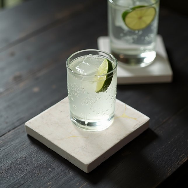 Carrara Gold Marble Abstrakt - Luxe Veins Steinuntersetzer (Luxe sophistication for your home. Carrara Gold Marble coasters with elegant veins.)