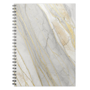 Carrara-Marmor-Textur mit goldener Aderung Notizblock