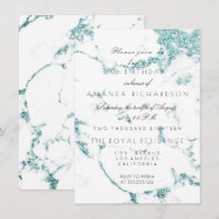 Carrara Weißer Marmor Tiffany Aqua Glitter Geburts