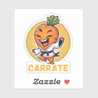 Carrate Funny Carrot Karate Pun Aufkleber