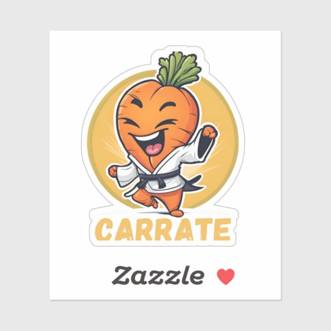 Carrate Funny Carrot Karate Pun Aufkleber (Blatt)