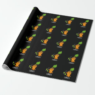 Carrate Funny Carrot Karate Pun Dark BG Geschenkpapier