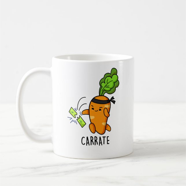 Carrate Funny Carrot Karate Pun Kaffeetasse (Links)