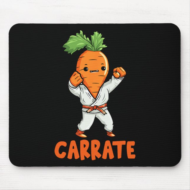 Carrate Niedlich Carrot Martial Arts Karate Gemüse Mousepad (Vorne)